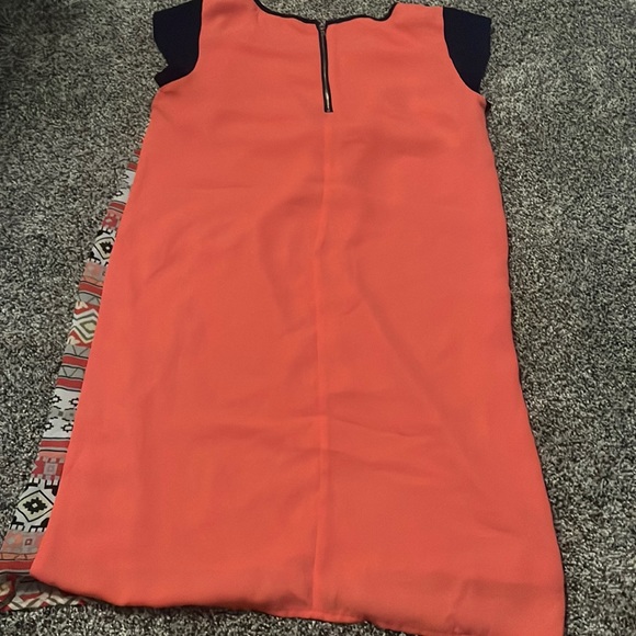 THML Tribal Pattern Neon Dress Women’s Small Navy Blue and Pink Flowy - Picture 4 of 4